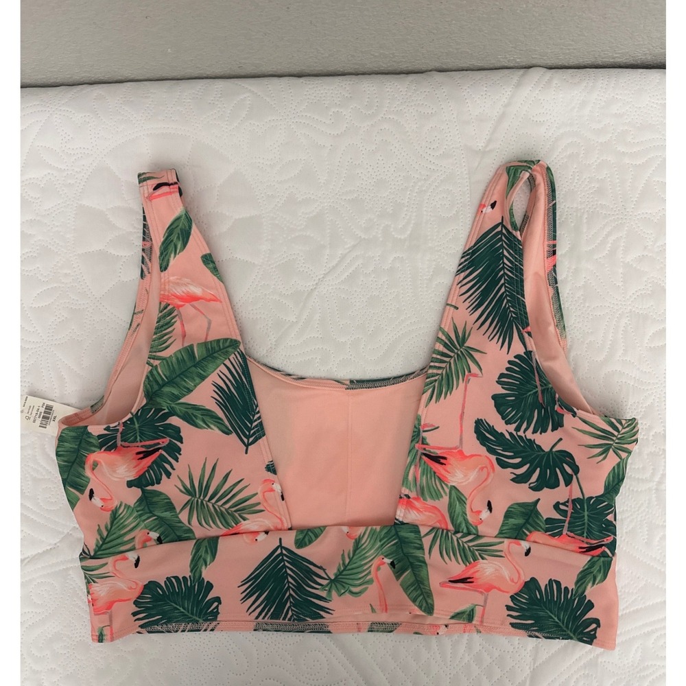 NWT Old Navy Classic Scoop Pink Flamingo Swim Top Size XXL - Picture 4 of 9